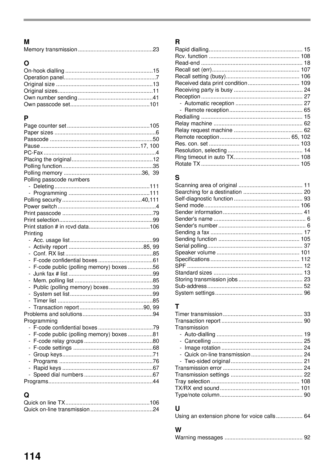 Sharp MX-FX13 appendix 114 