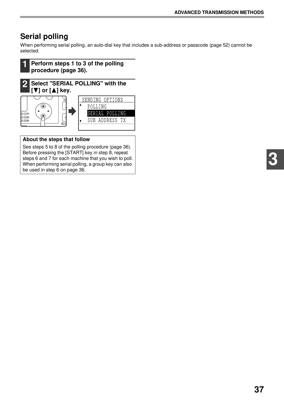 Sharp MX-FX13 appendix Serial polling, Polling, About the steps that follow 