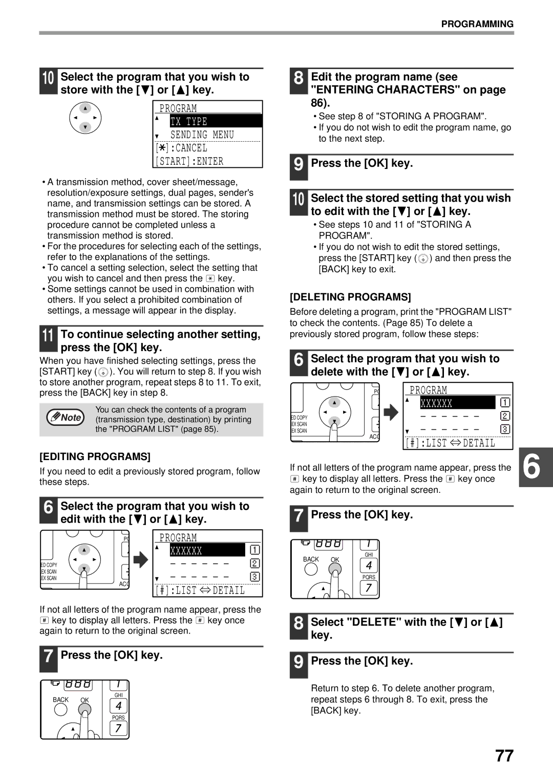 Sharp MX-FX13 appendix TX Type, Detail 