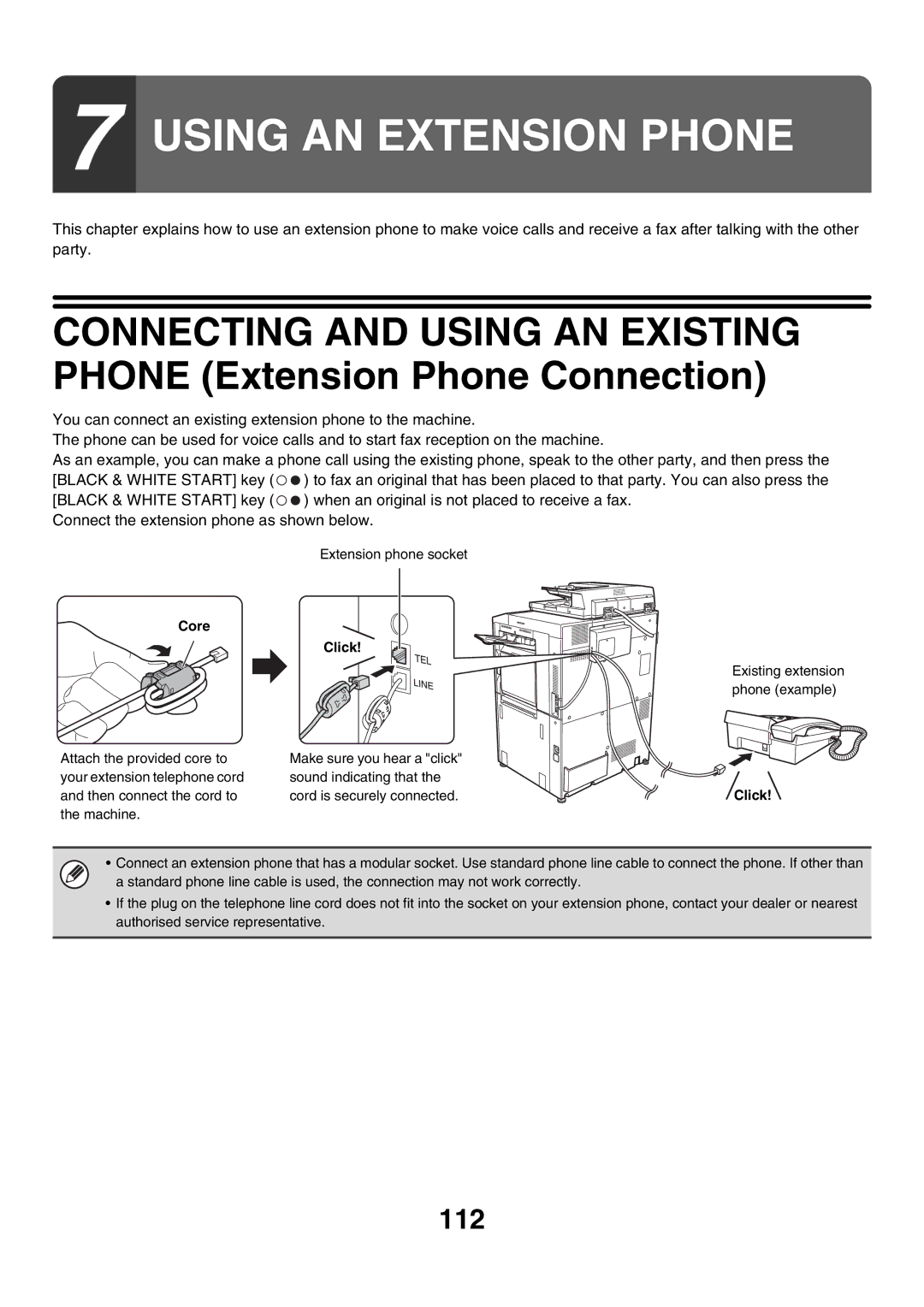 Sharp MX-FXX1 manual Core, Click 