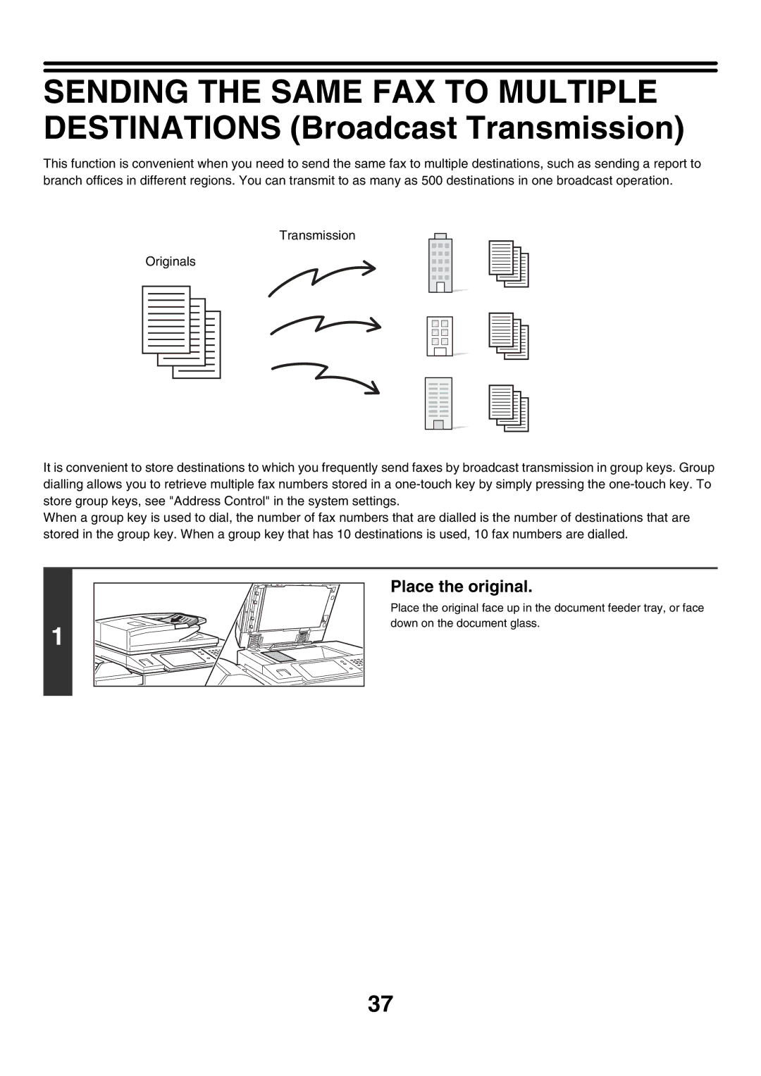 Sharp MX-FXX1 manual Place the original 