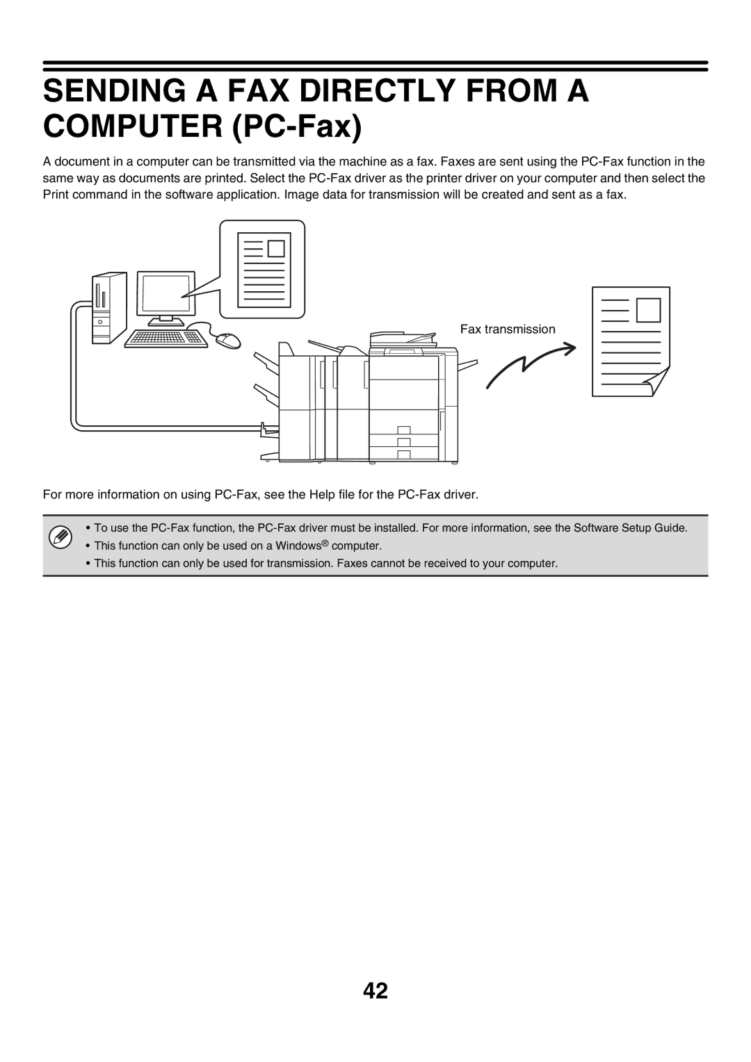 Sharp MX-FXX1 manual Sending a FAX Directly from a Computer PC-Fax 