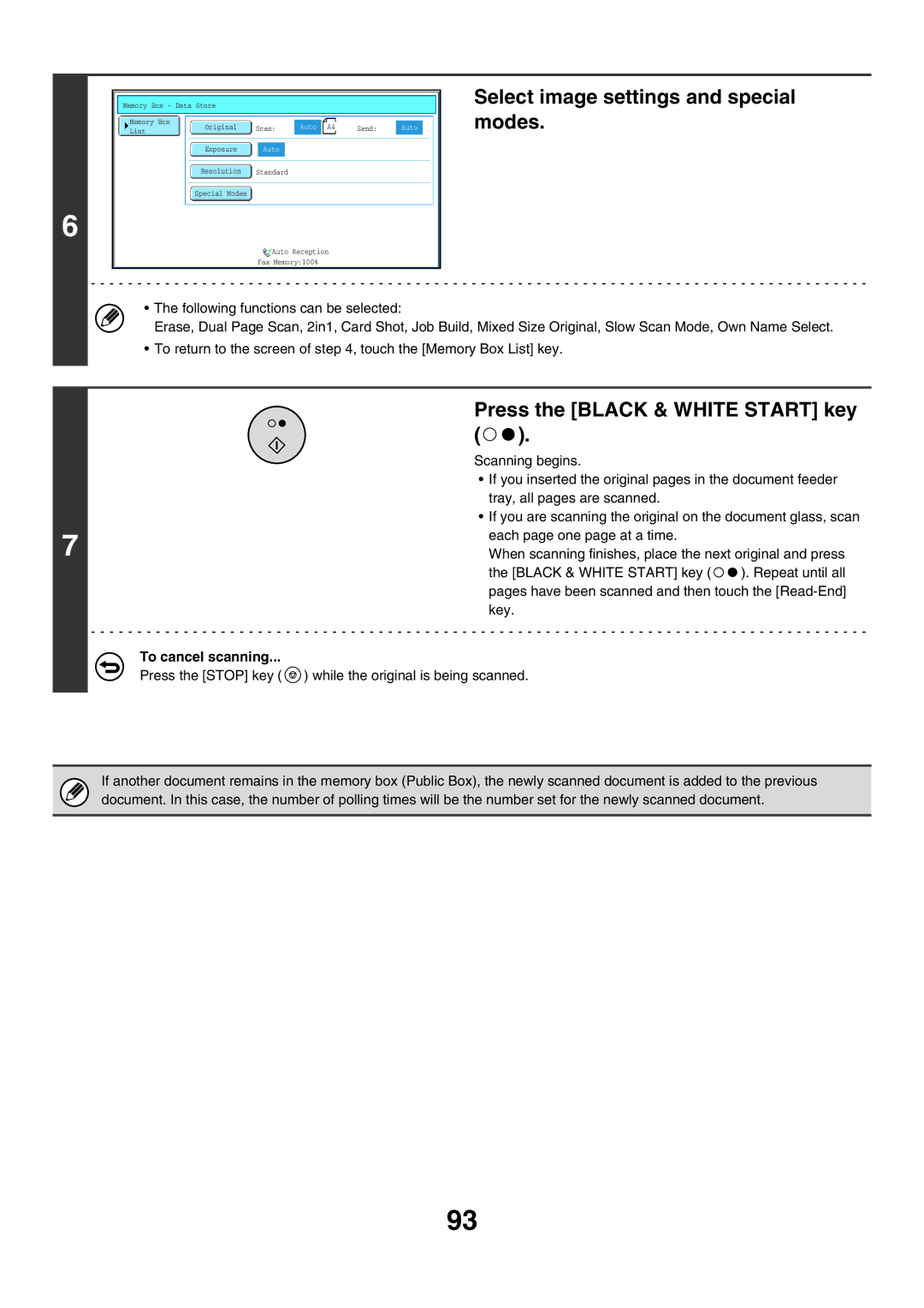 Sharp MX-FXX1 manual Select image settings and special modes, Following functions can be selected 