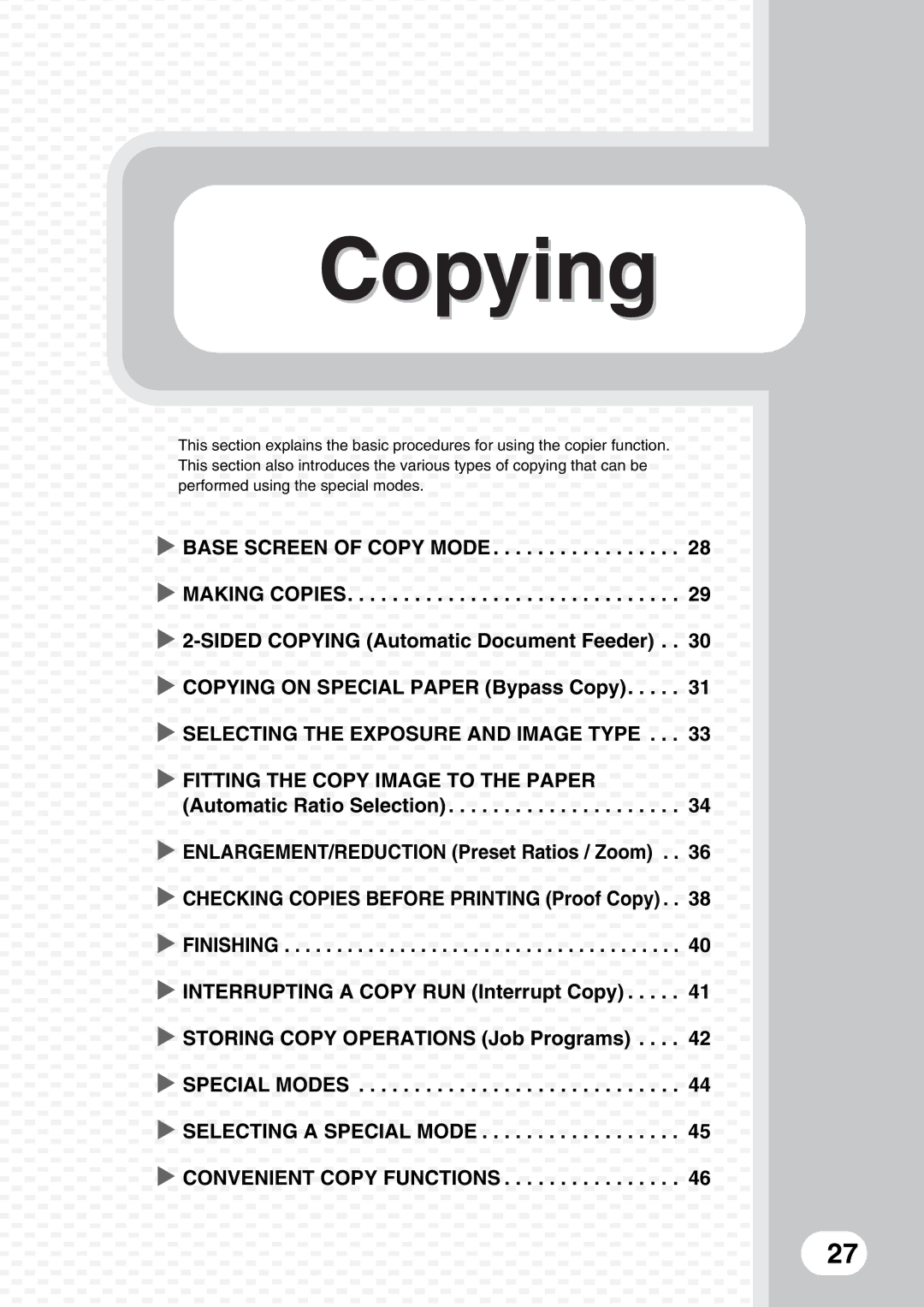 Sharp MX-M950, MX-M1100, MX-M850 quick start Copying 