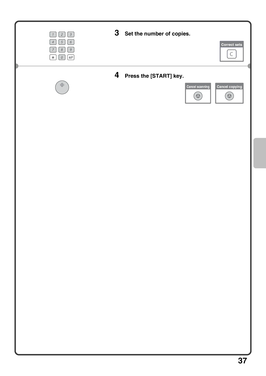 Sharp MX-M1100, MX-M850, MX-M950 quick start Set the number of copies 