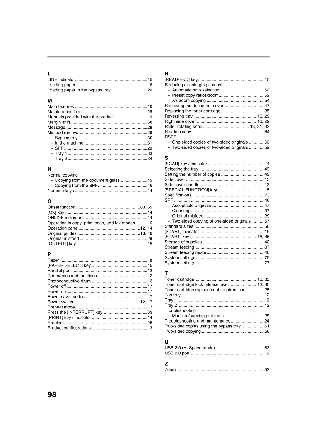 Sharp MX-M160D, MX-M200D Normal copying, Reducing or enlarging a copy, 13, 31, Two-sided copying of one-sided originals 