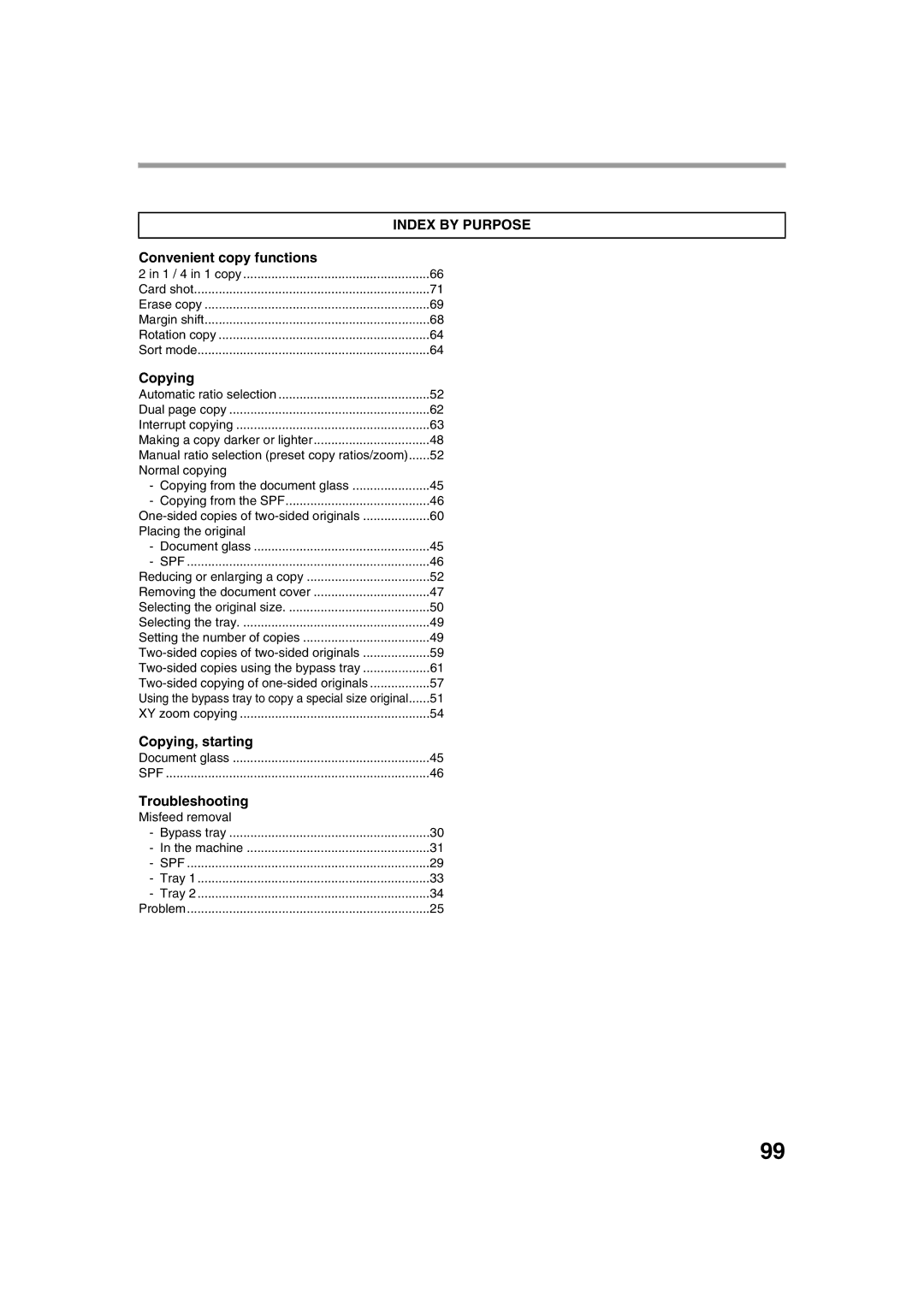 Sharp MX-M200D Convenient copy functions, Copying, starting, Troubleshooting, Two-sided copies of two-sided originals 