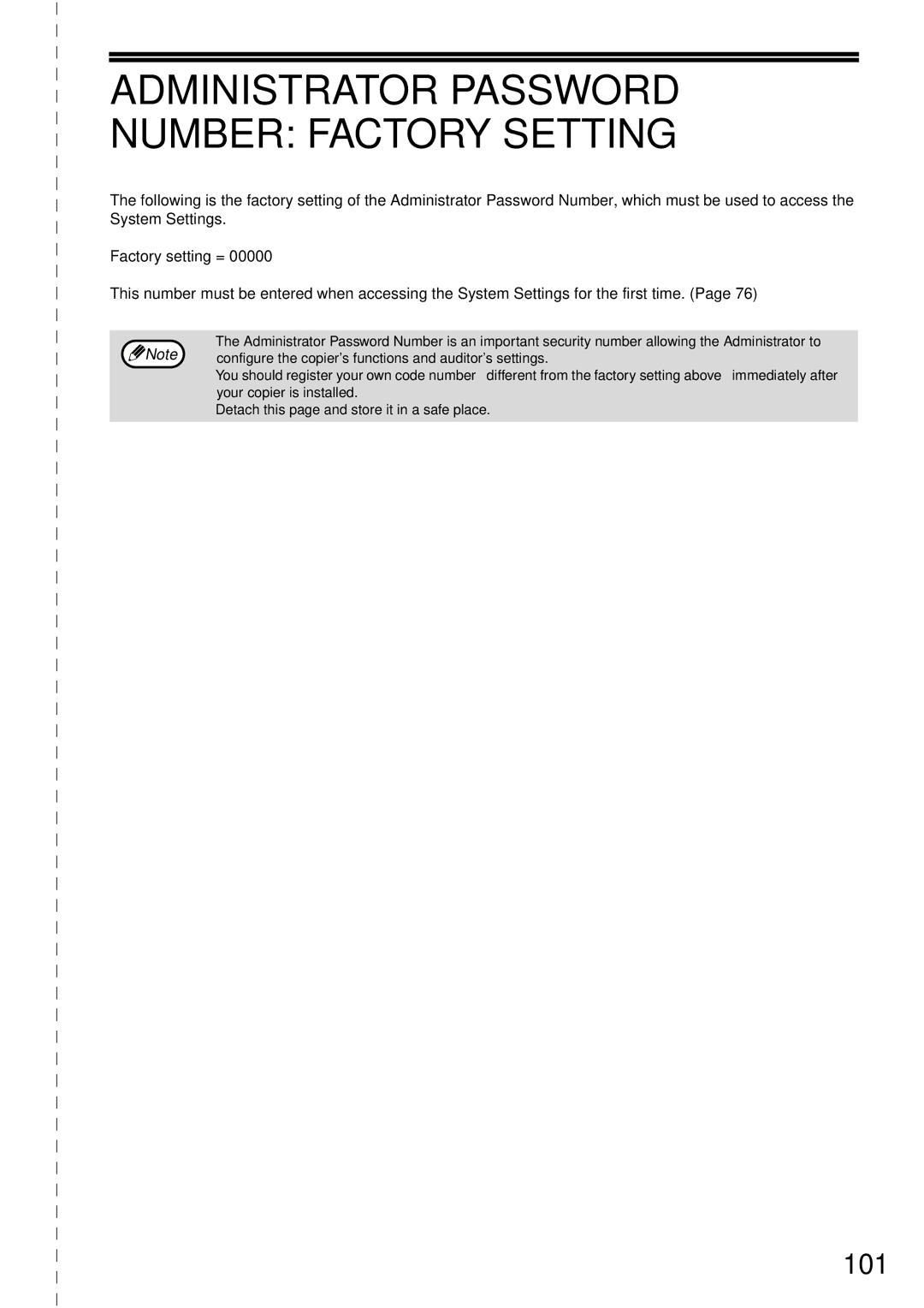 Sharp MX-M200D, MX-M160D operation manual Administrator Password Number Factory Setting 