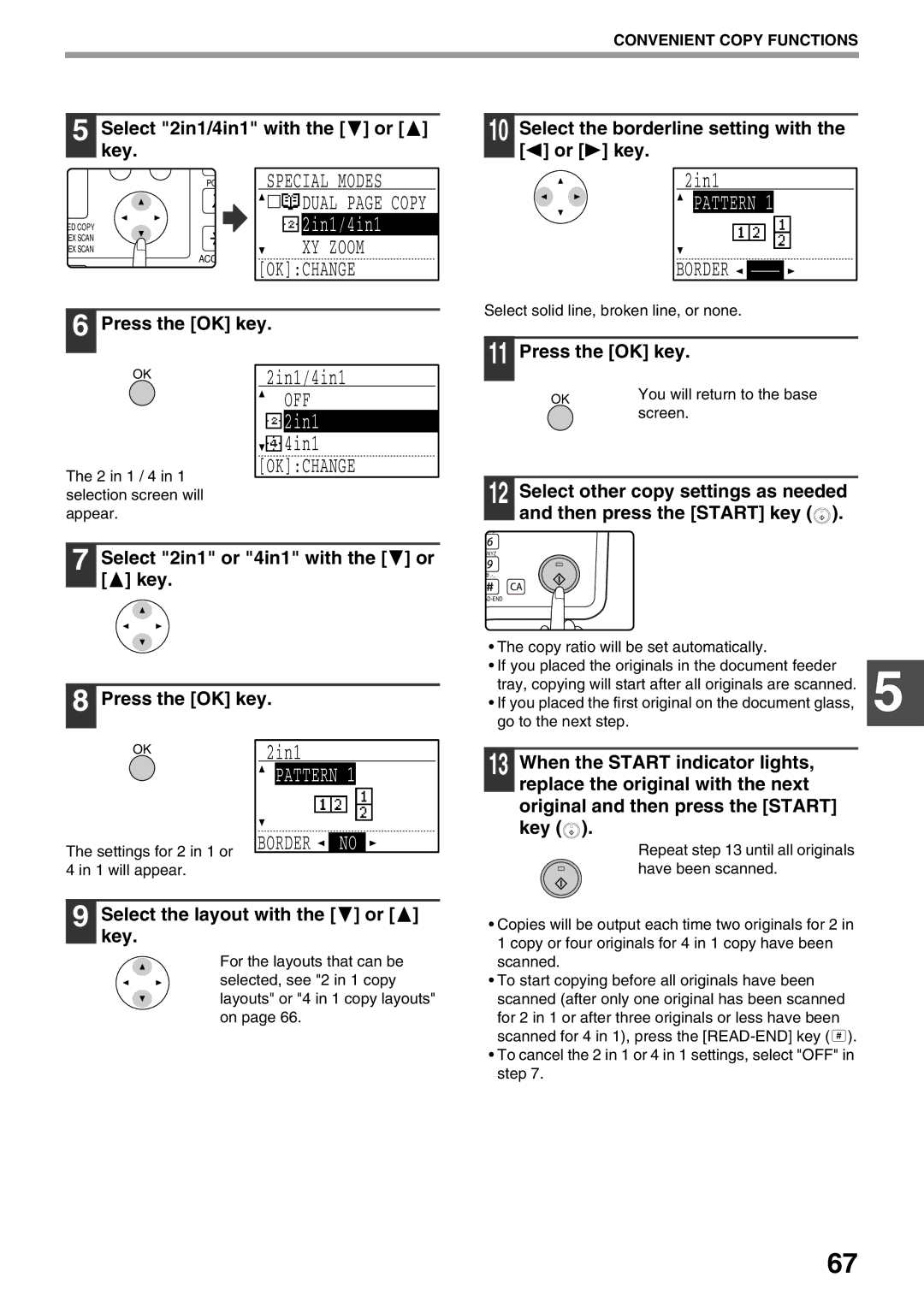 Sharp MX-M200D, MX-M160D operation manual Pattern, Border 