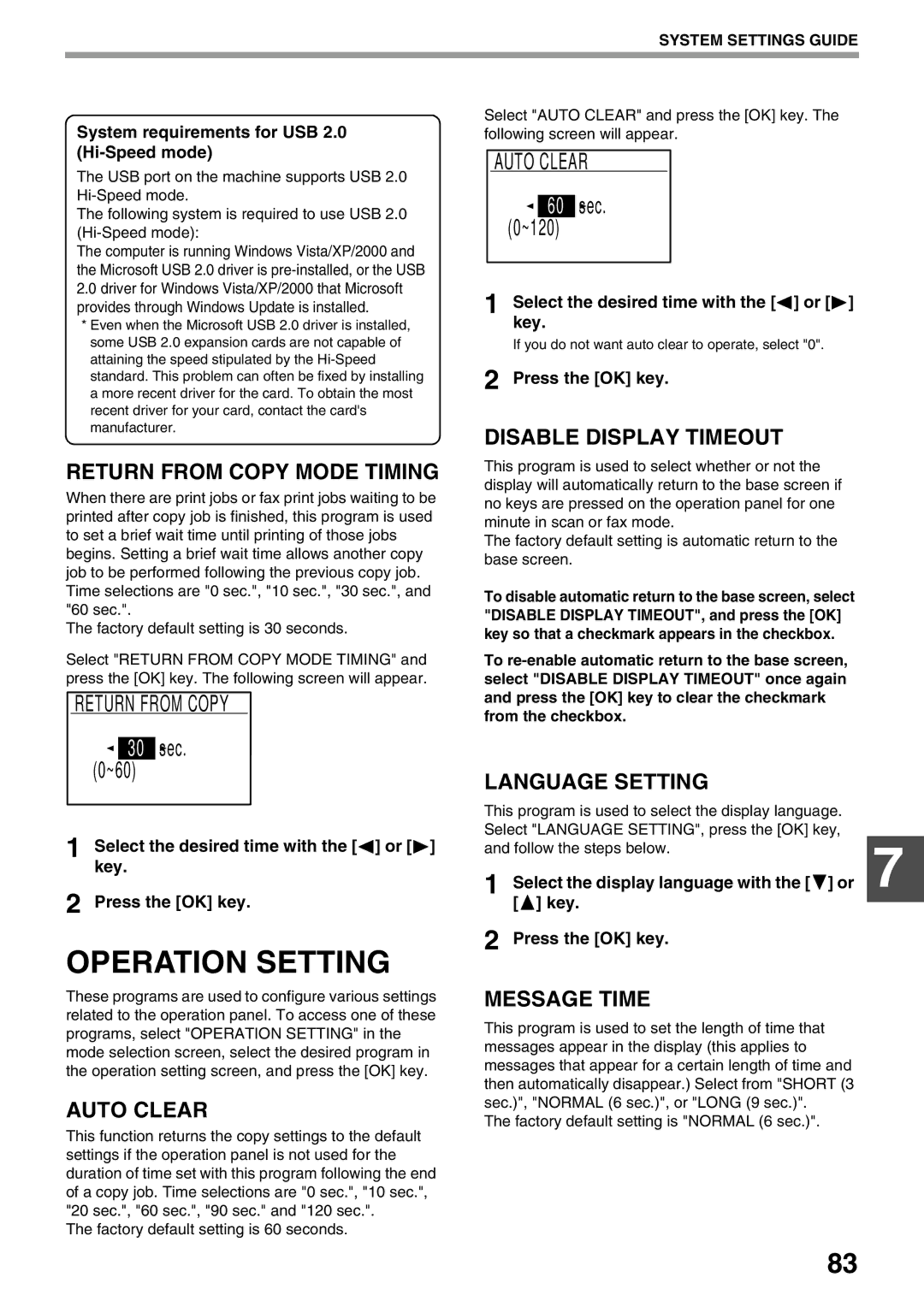 Sharp MX-M200D, MX-M160D operation manual Operation Setting 