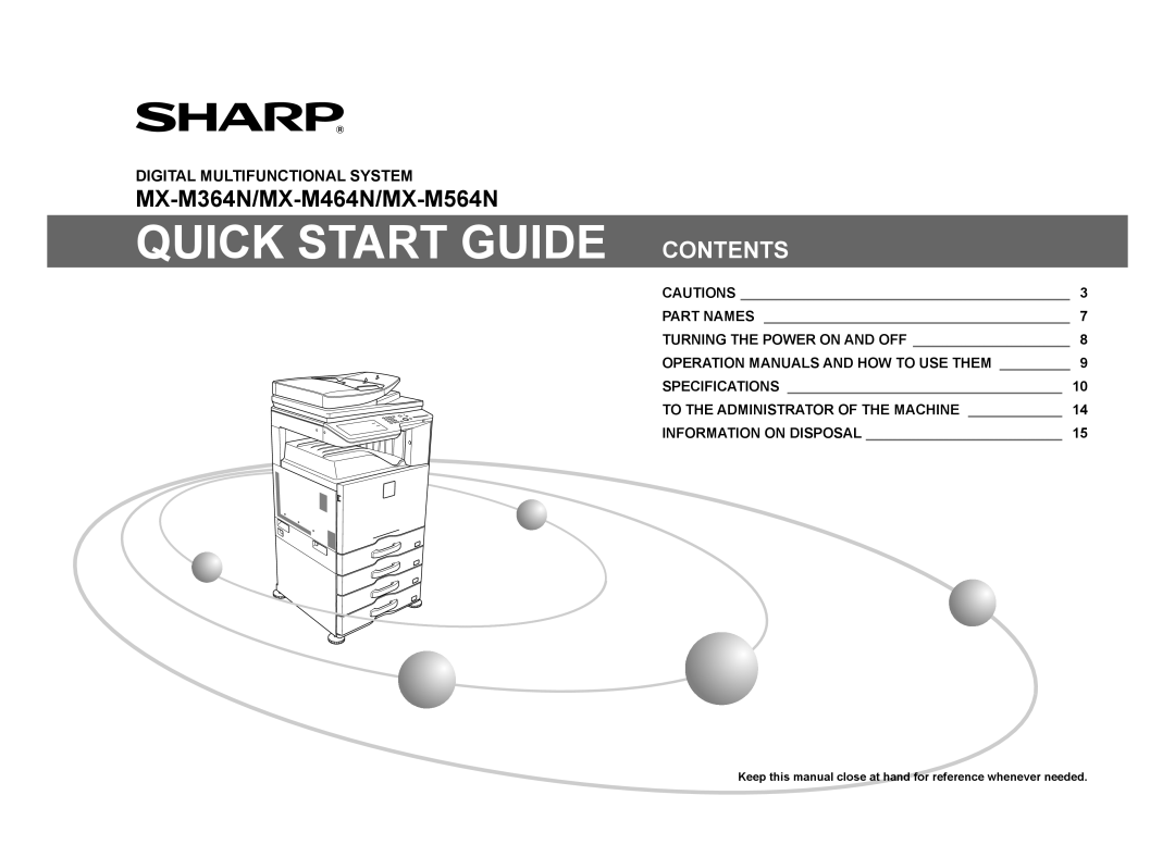 Sharp MX-M564N, MX-M364N, MX-M464N manual Quick Start Guide 