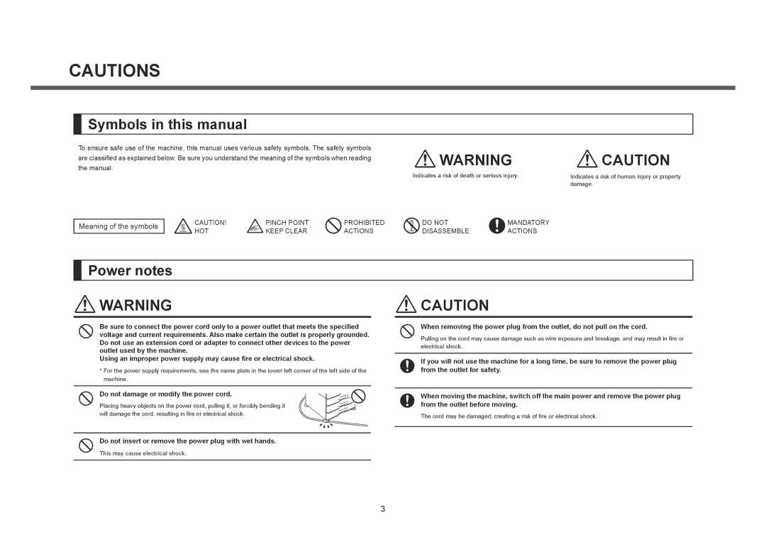 Sharp MX-M364N, MX-M564N, MX-M464N Symbols in this manual, Power notes 