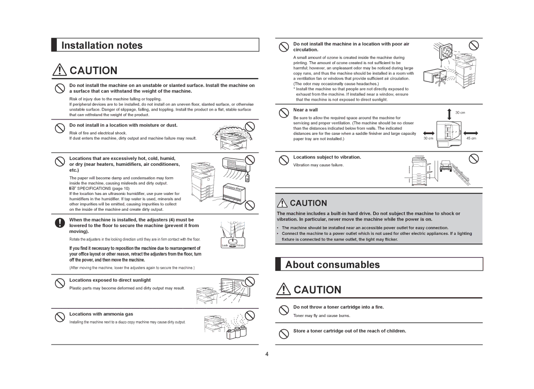 Sharp MX-M564N, MX-M364N, MX-M464N manual Installation notes, About consumables 