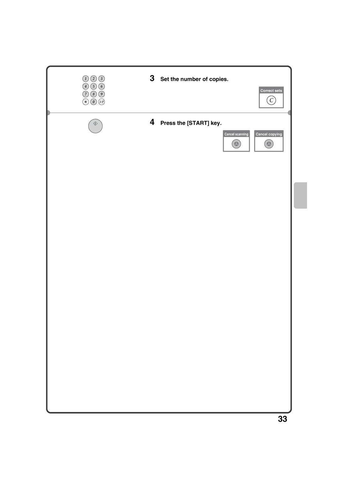 Sharp MX-M283N, MX-M453N, MX-M363N, MX-M503N quick start Set the number of copies 