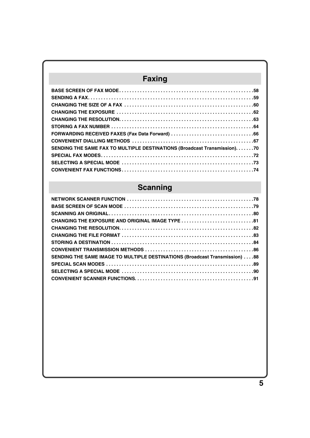 Sharp MX-M283N, MX-M453N, MX-M363N, MX-M503N quick start Faxing 