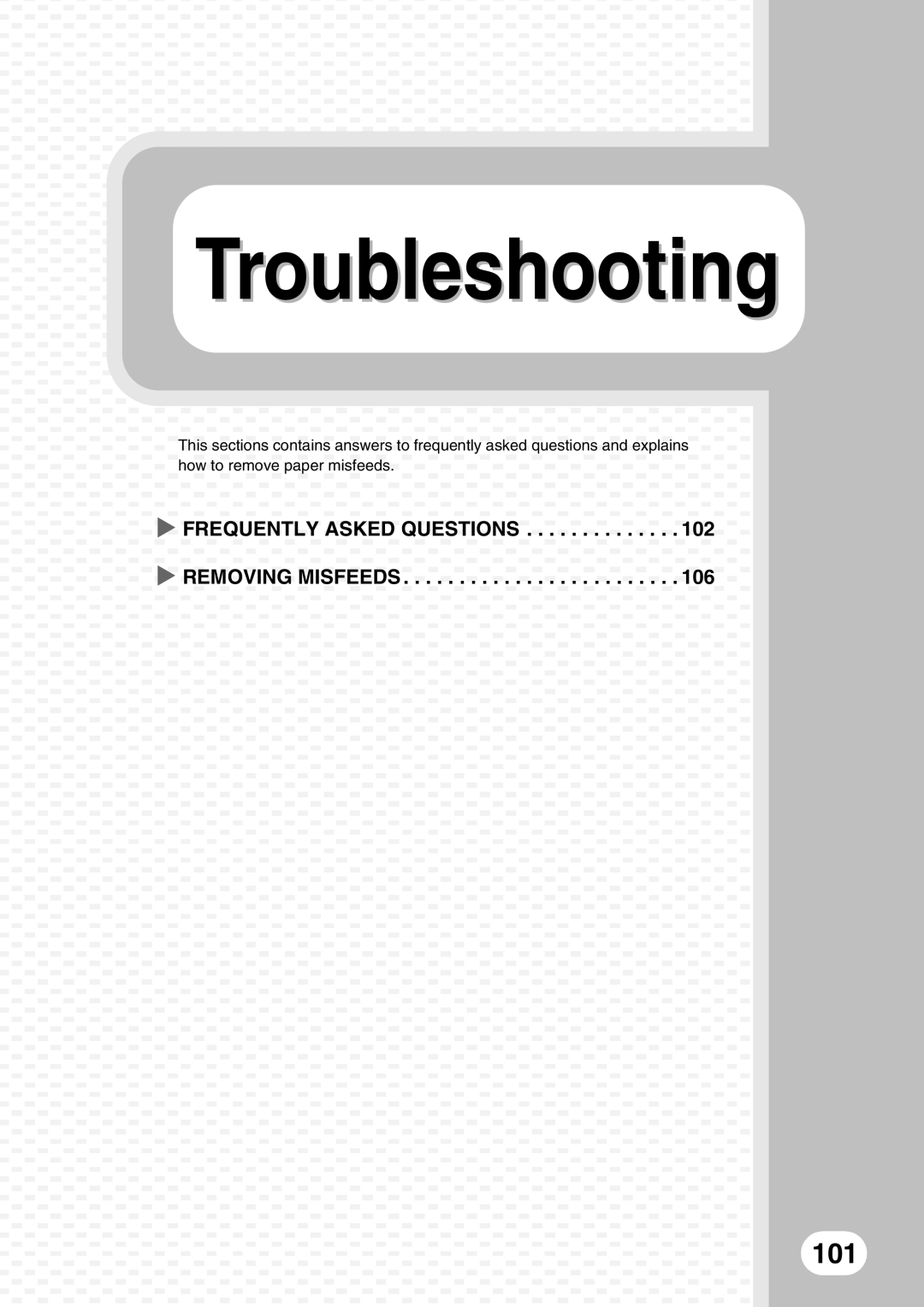 Sharp MX-M453U, MX-M503U, MX-M363U quick start Troubleshooting 