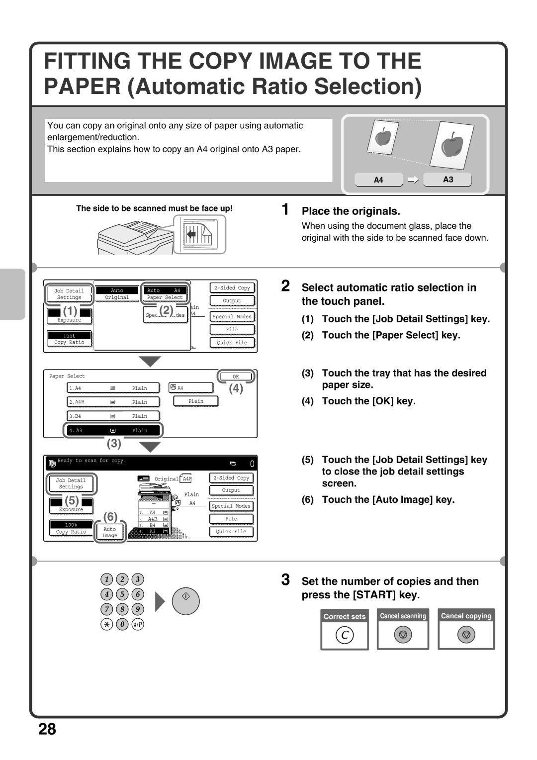 Sharp MX-M503U, MX-M453U, MX-M363U quick start Select automatic ratio selection 