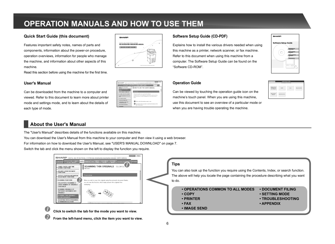 Sharp MX-M565N, MX-M365N, MX-M465N quick start Quick Start Guide this document 