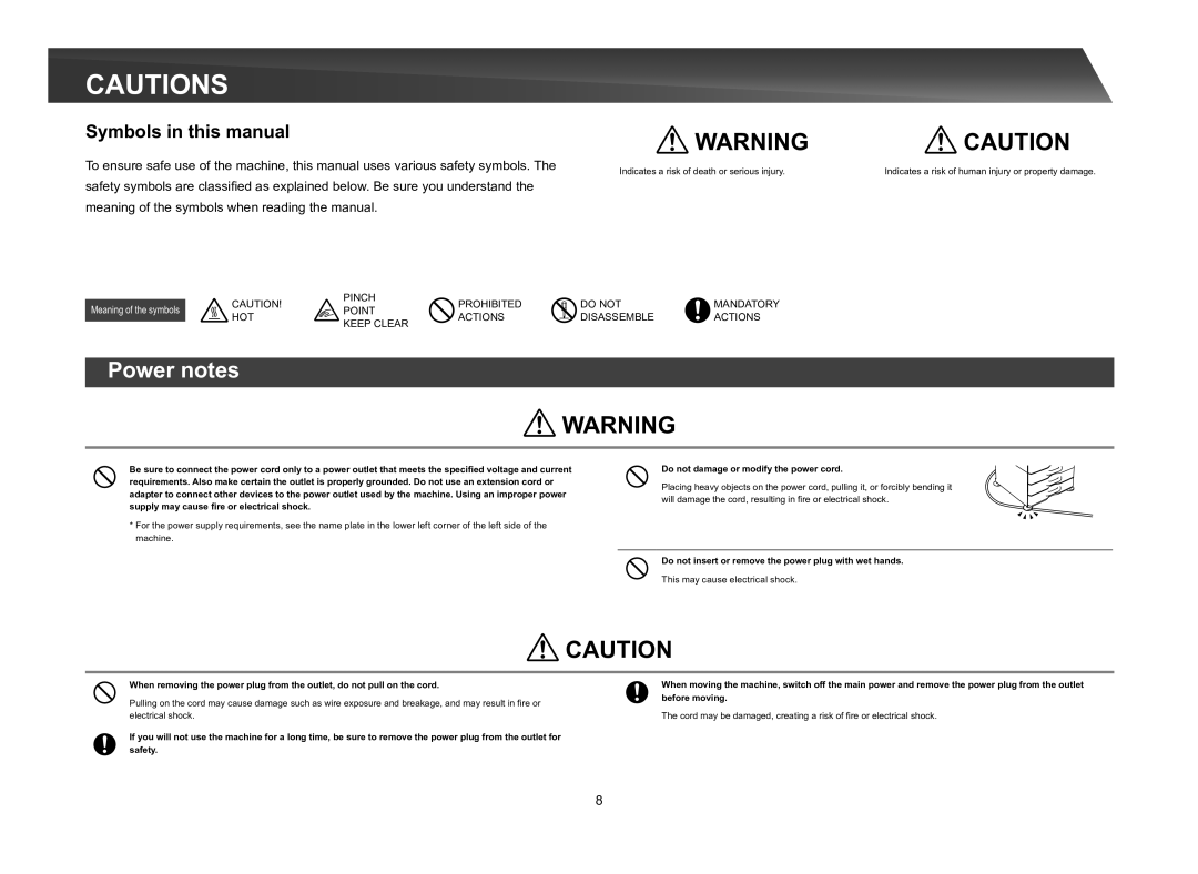 Sharp MX-M465N, MX-M565N, MX-M365N quick start Power notes, Symbols in this manual 