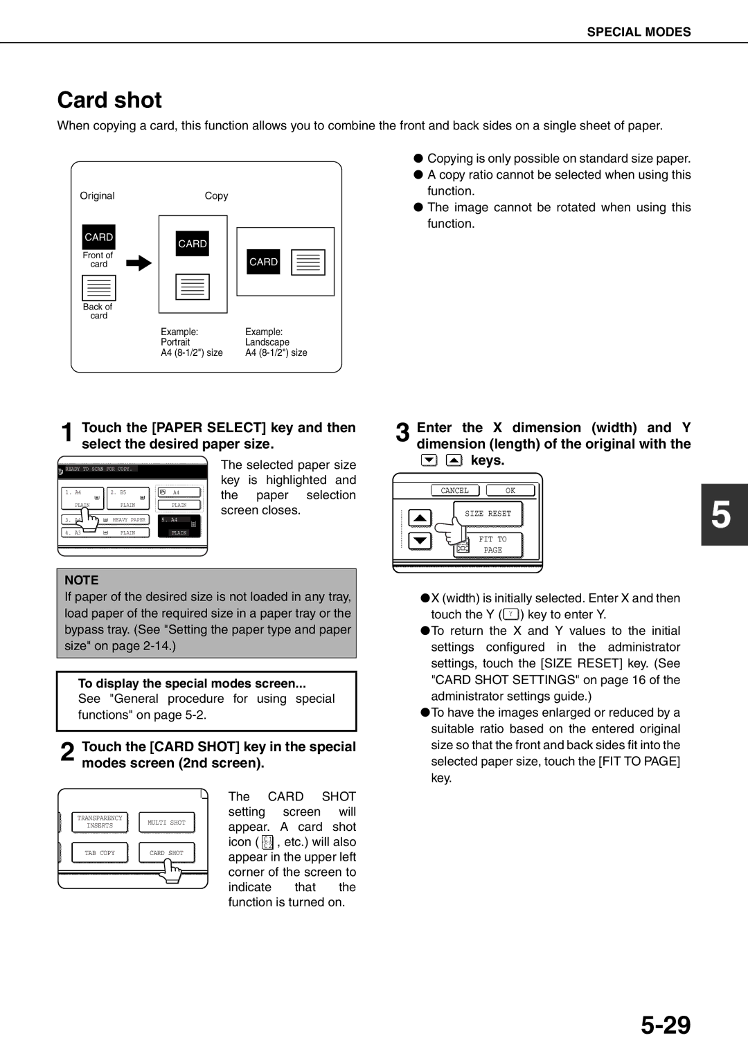 Sharp MX-M620U, MX-M700N, MX-M550U, MX-M620N, MX-M700U, MX-M550N specifications Card shot 