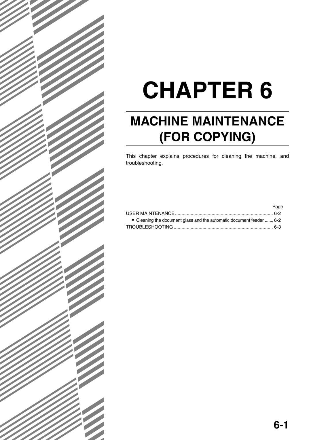 Sharp MX-M620U, MX-M700N, MX-M550U, MX-M620N, MX-M700U, MX-M550N specifications Machine Maintenance For Copying 