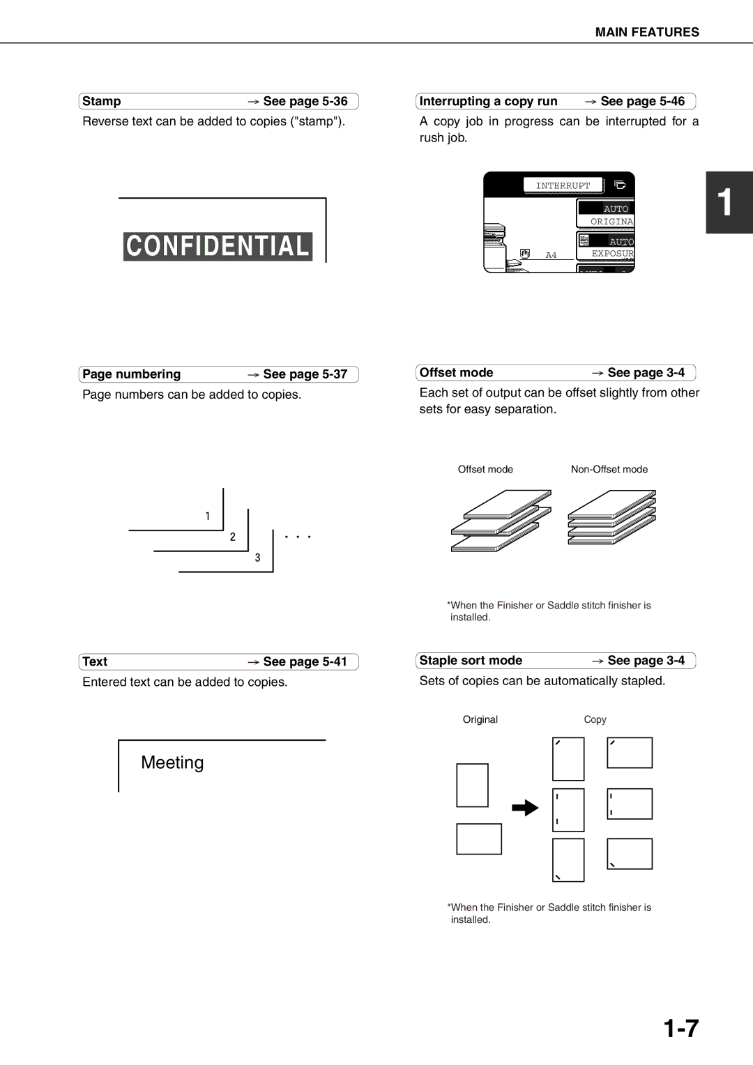 Sharp MX-M550U, MX-M700N, MX-M620N, MX-M700U, MX-M550N, MX-M620U specifications Confidential, Text See Staple sort mode 