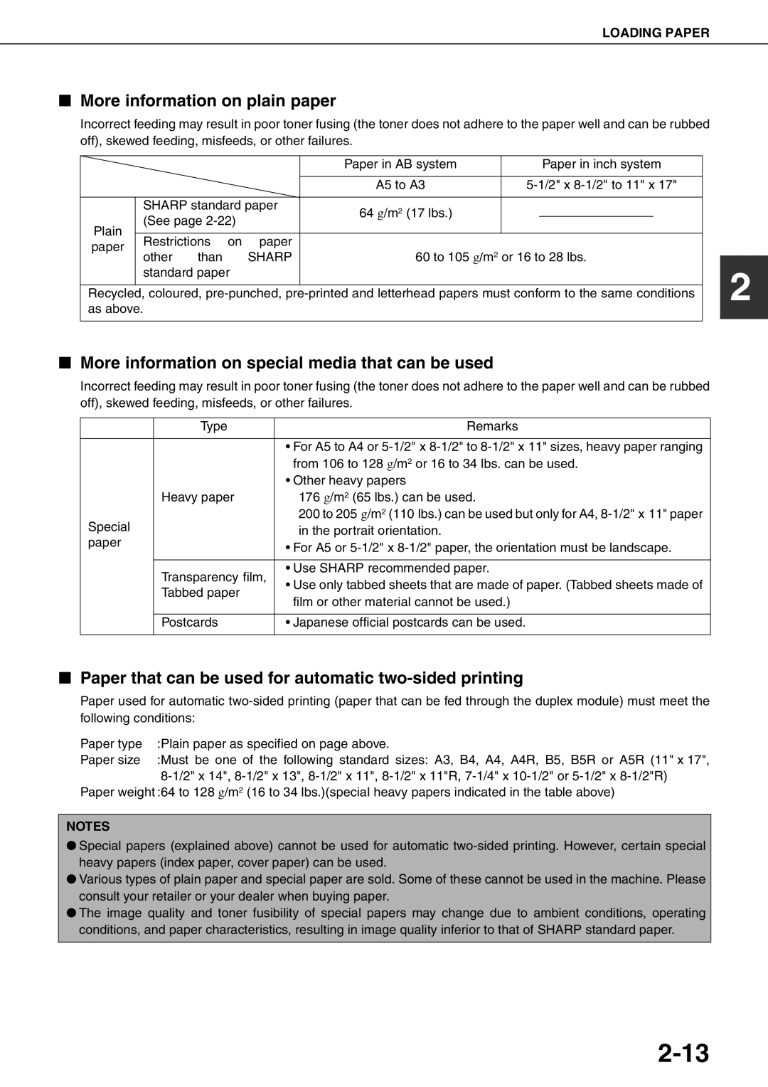 Sharp MX-M550U, MX-M700N More information on plain paper, More information on special media that can be used, Sharp 