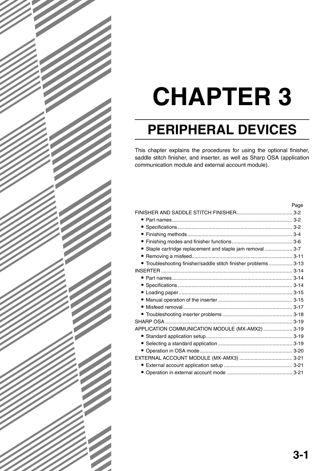 Sharp MX-M620U, MX-M700N, MX-M550U, MX-M620N, MX-M700U, MX-M550N specifications Peripheral Devices 