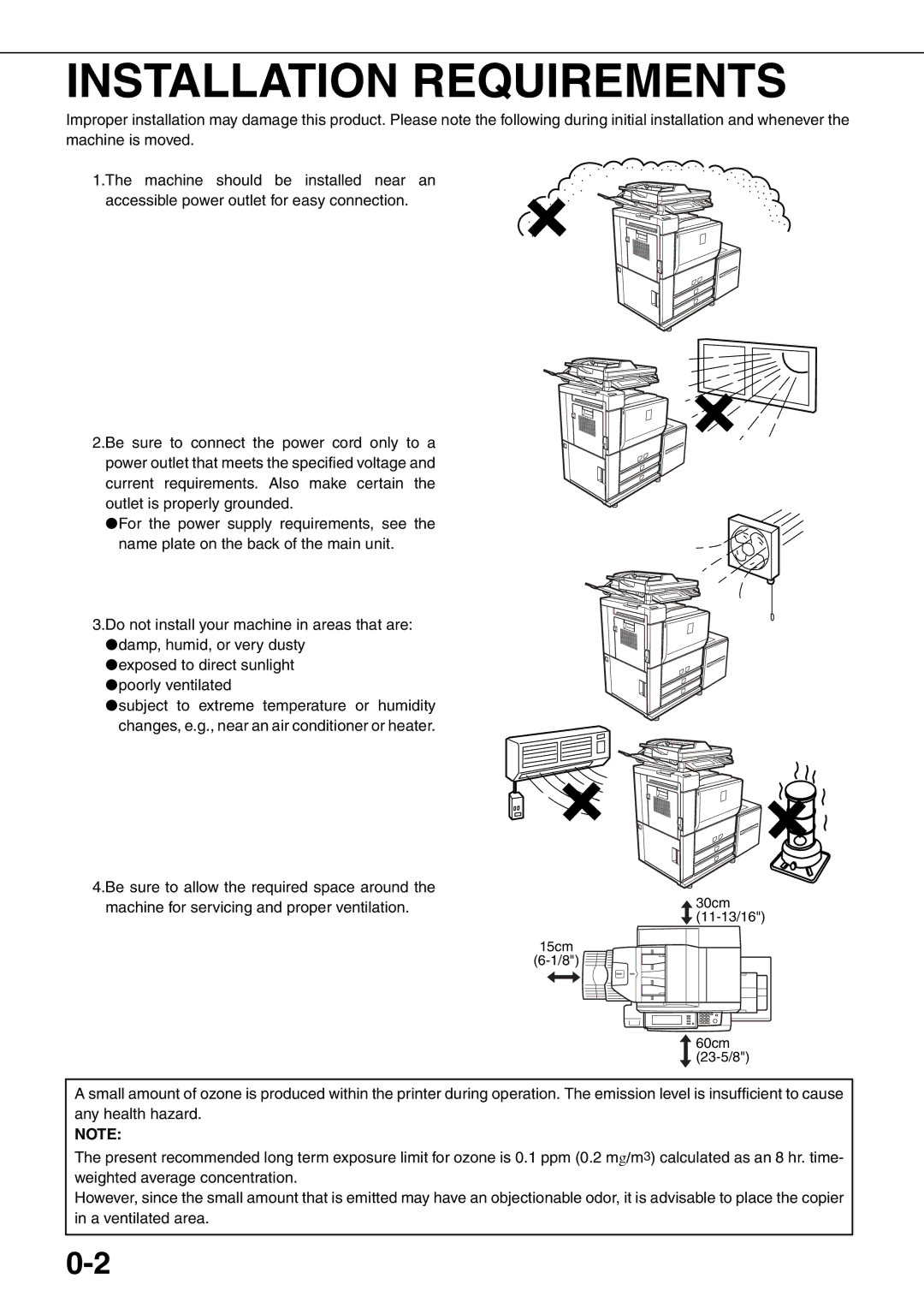 Sharp MX-M620N, MX-M700N, MX-M550U, MX-M700U, MX-M550N, MX-M620U specifications Installation Requirements 