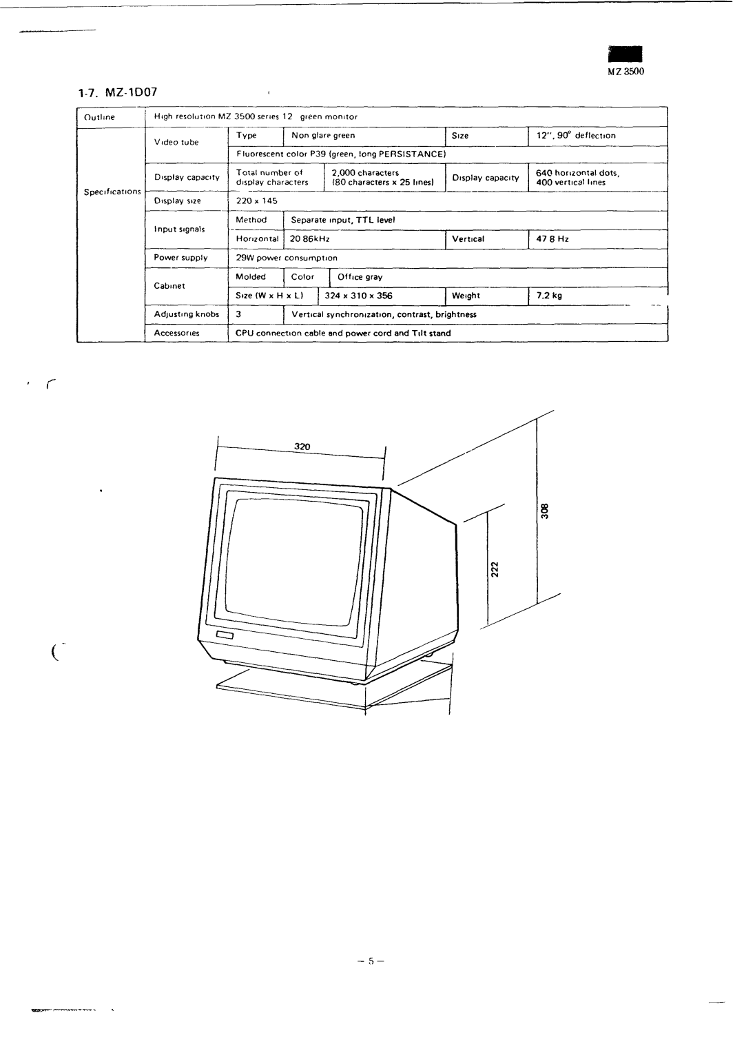 Sharp MZ-3500 service manual MZ-1D07 