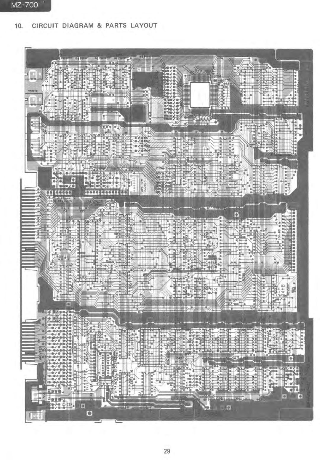 Sharp MZ-700 manual Circuit Diagram & Parts Layout 