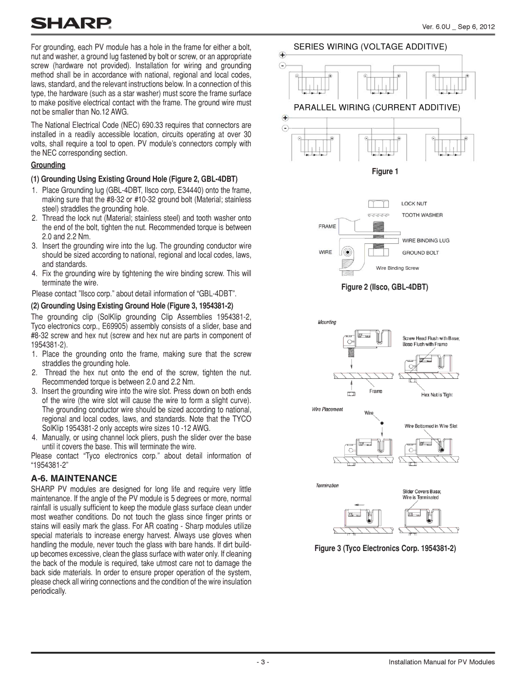 Sharp ND-255QCS important safety instructions Maintenance, Grounding Grounding Using Existing Ground Hole , GBL-4DBT 