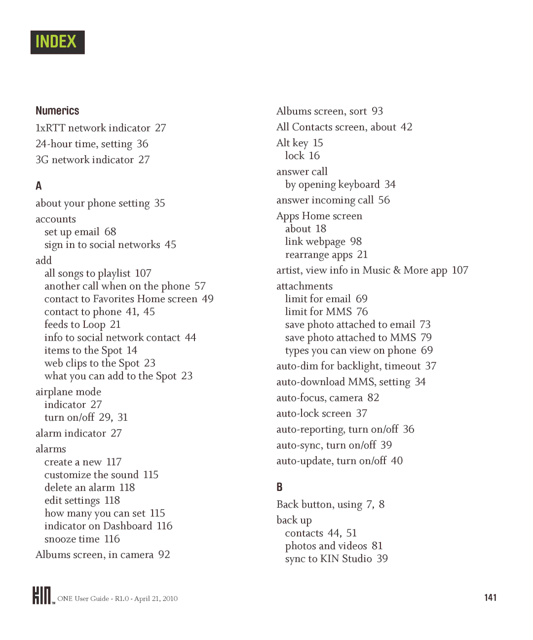 Sharp OMPB10ZU manual Index, Numerics 