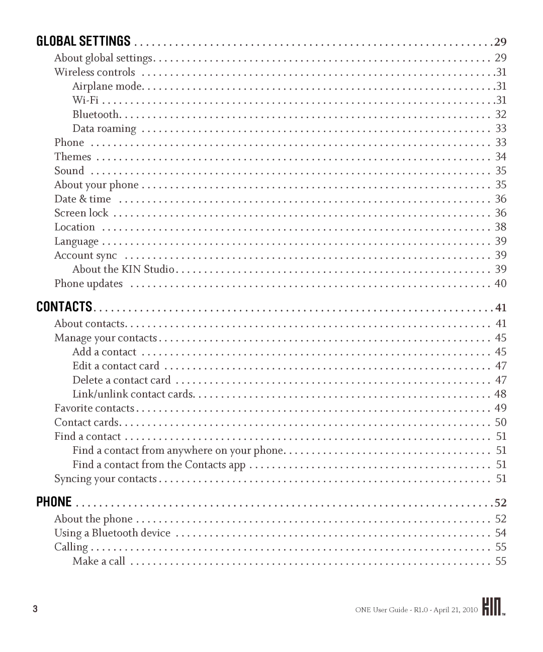 Sharp OMPB10ZU manual Phone, Global Settings 