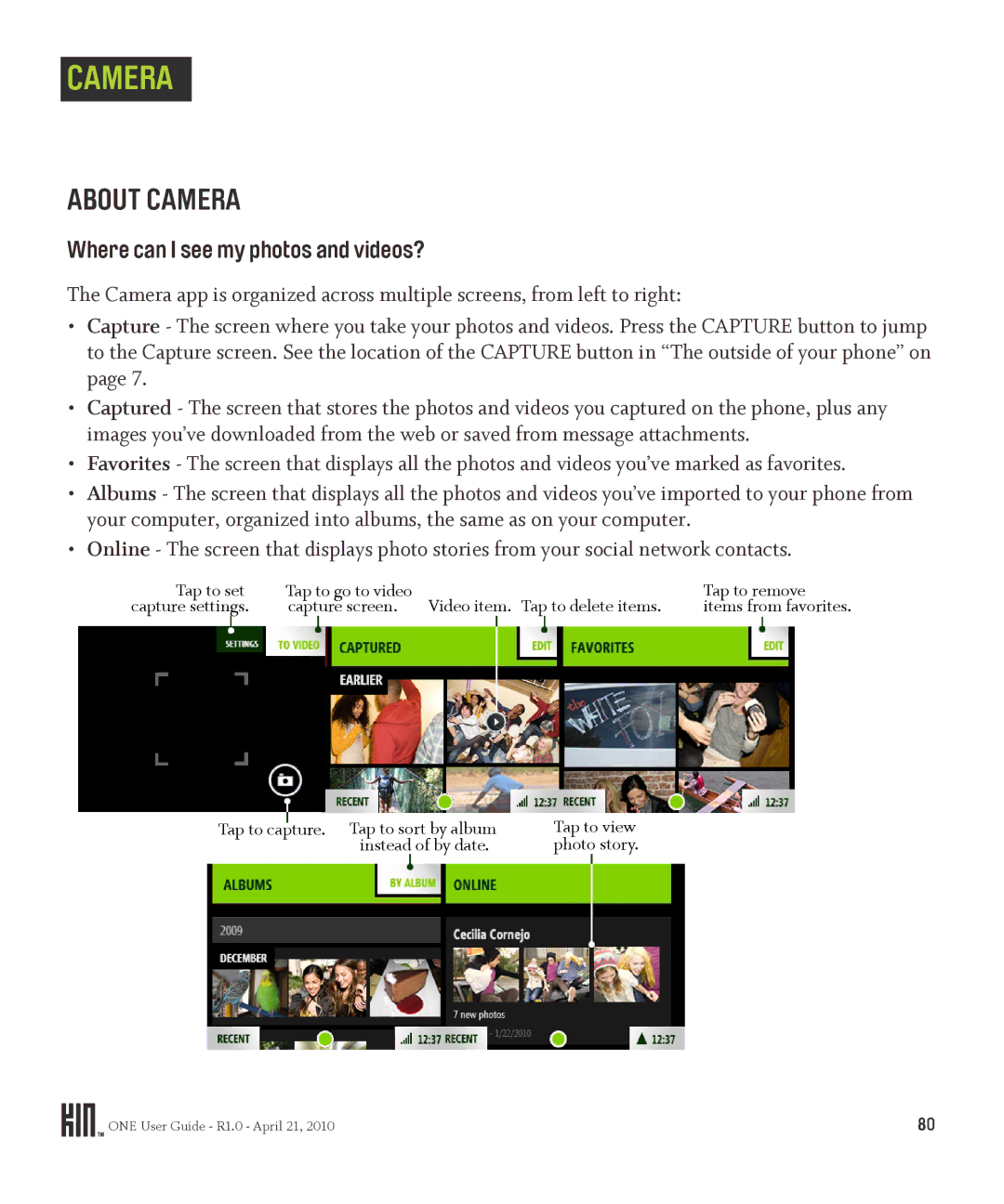 Sharp OMPB10ZU manual About Camera, Where can I see my photos and videos? 