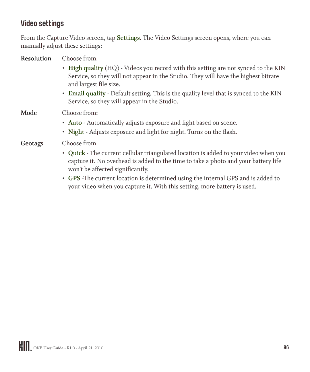 Sharp OMPB10ZU manual Video settings, Largest file size, Service, so they will appear in the Studio 