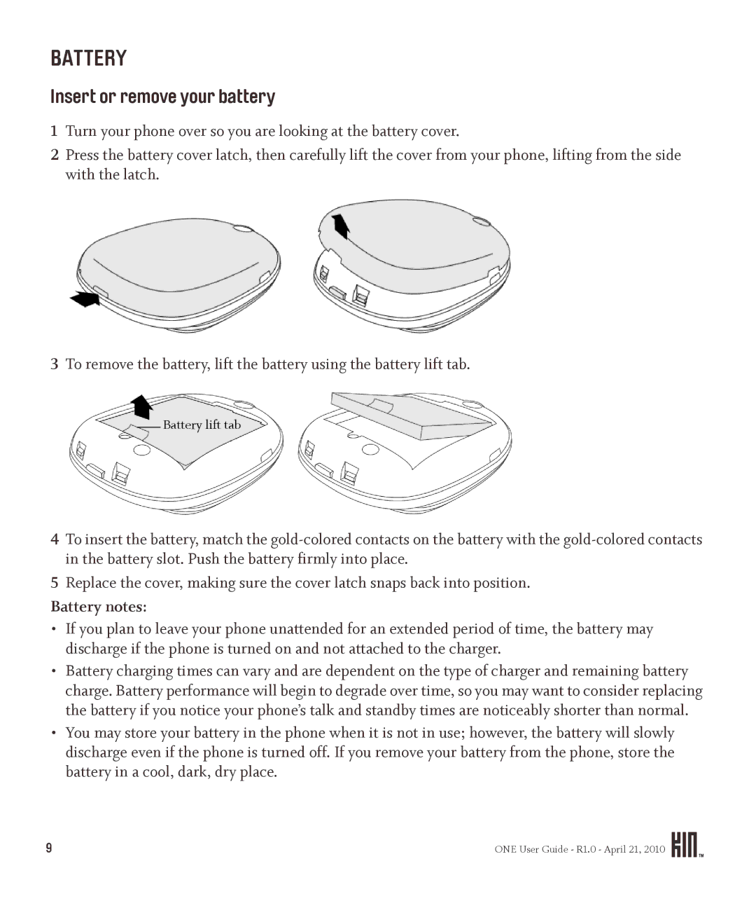 Sharp OMPB10ZU manual Insert or remove your battery, Battery notes 