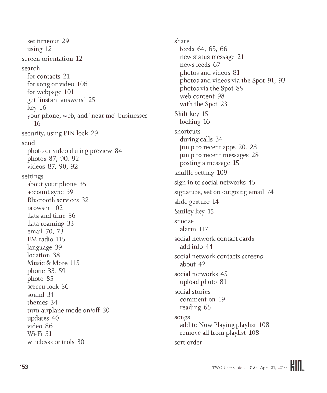 Sharp OMPB20ZU Set timeout 29 using Screen orientation Search For contacts, Shift key 15 locking Shortcuts during calls 