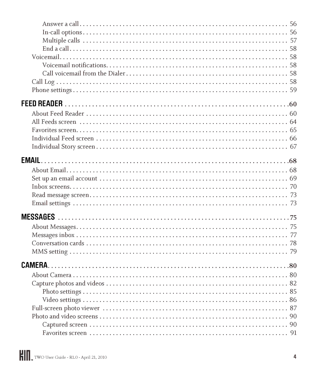 Sharp OMPB20ZU manual Camera, Feed Reader 