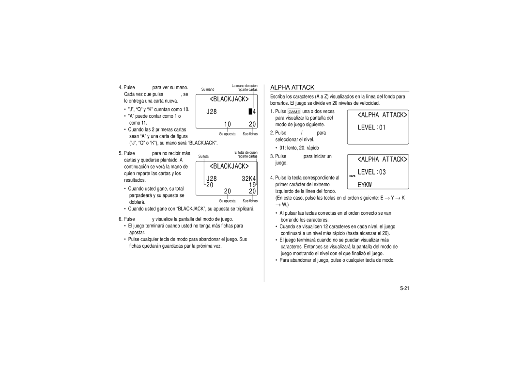 Sharp OZ-290HII operation manual Alpha Attack Level 0, 2K4 