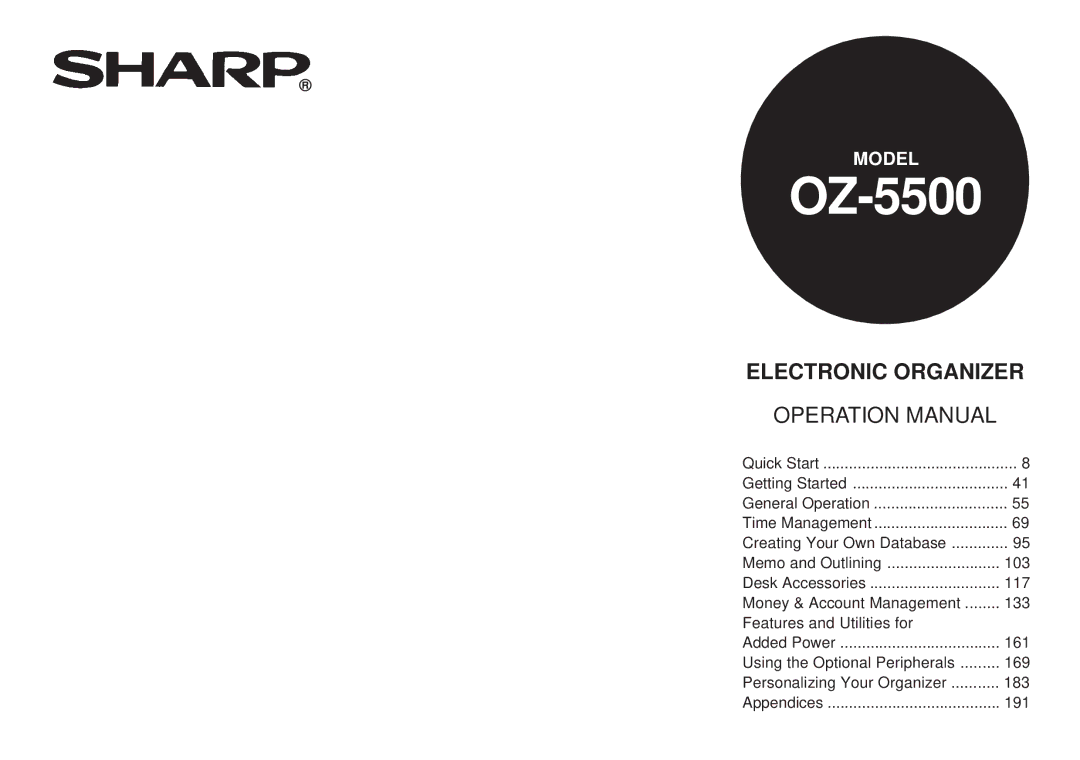 Sharp OZ-5500 operation manual 