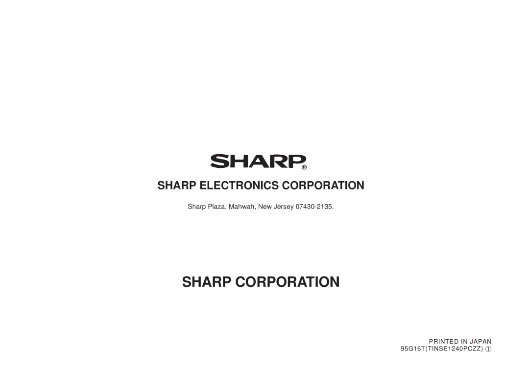 Sharp OZ-5500 operation manual Sharp Corporation 