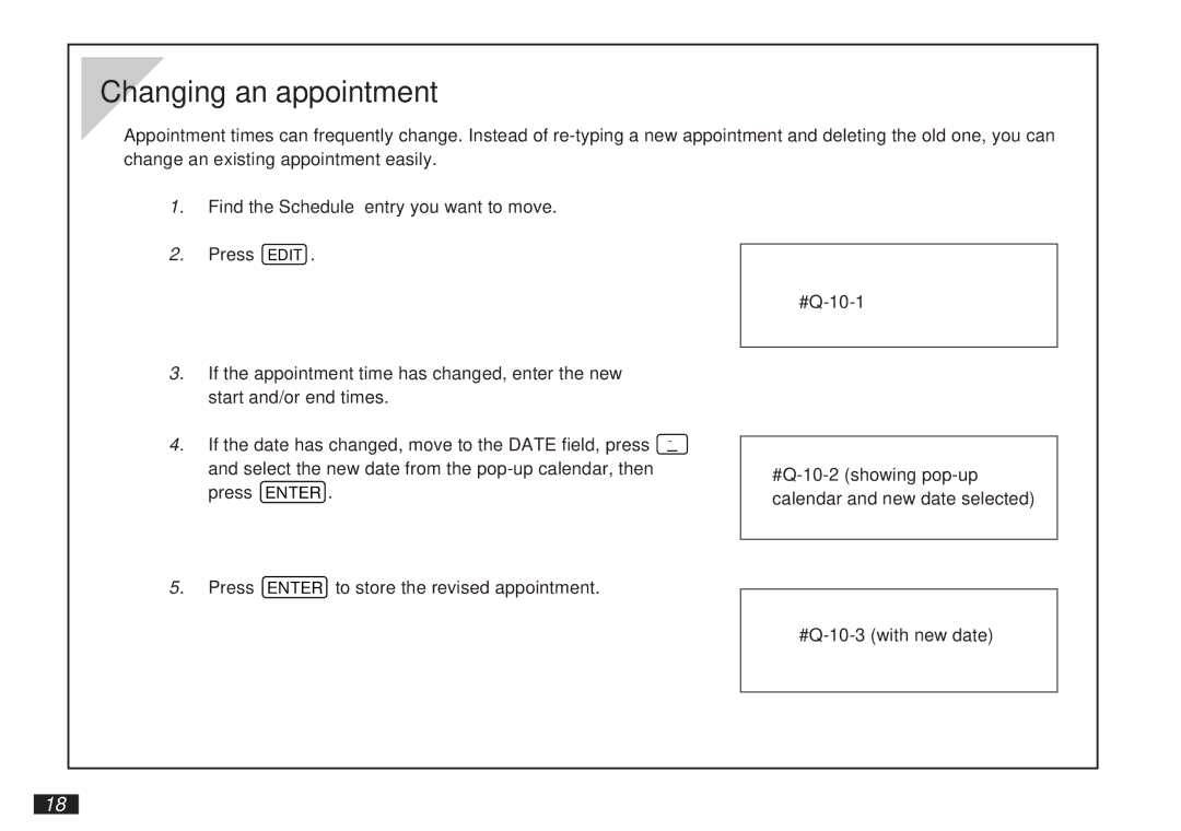 Sharp OZ-5500 operation manual Changing an appointment 