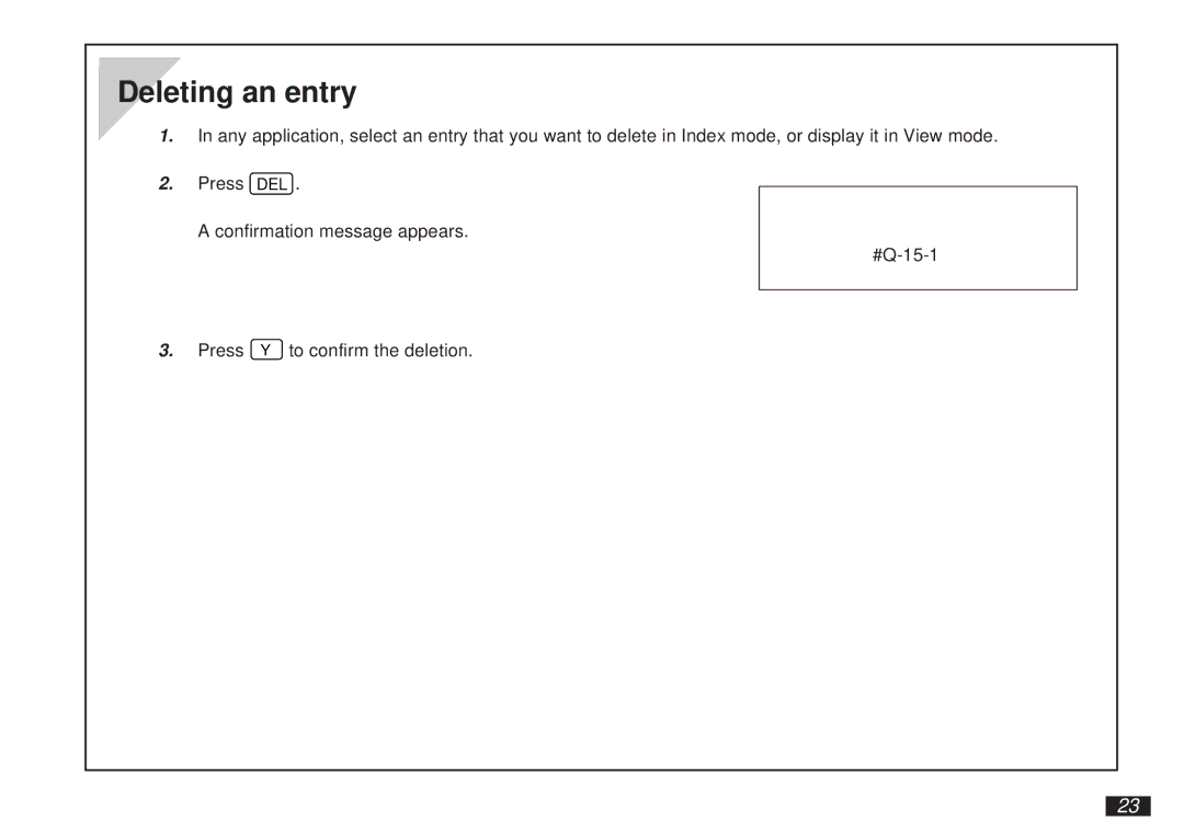 Sharp OZ-5500 operation manual Deleting an entry 