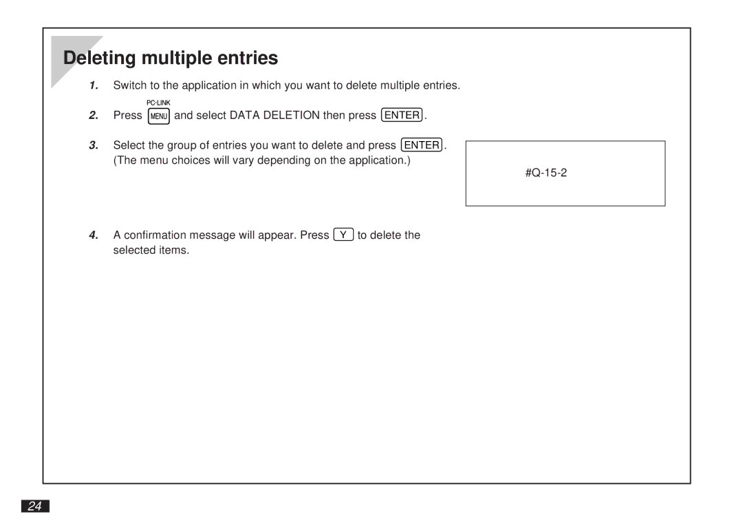 Sharp OZ-5500 operation manual Deleting multiple entries 