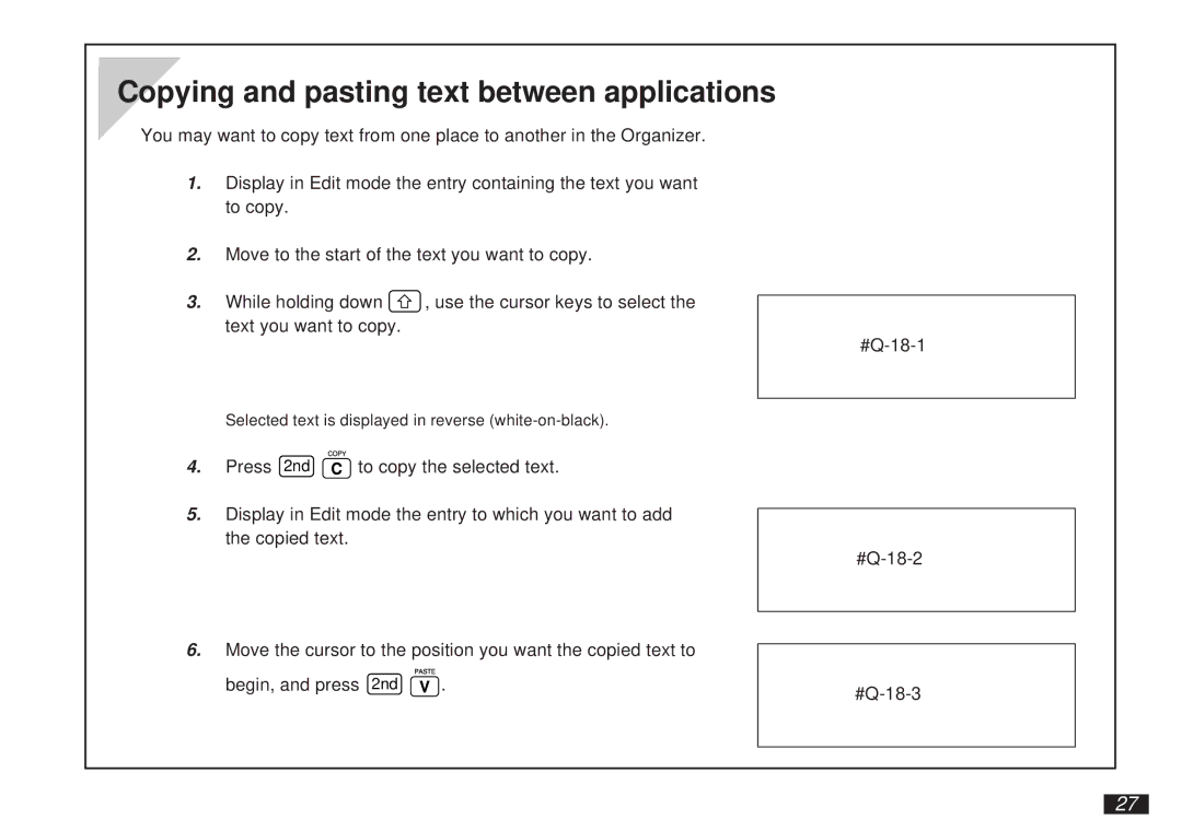 Sharp OZ-5500 operation manual Copying and pasting text between applications 