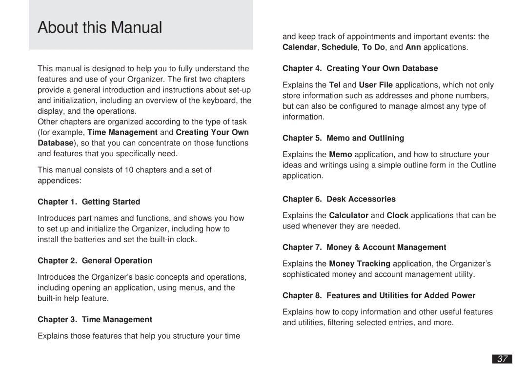 Sharp OZ-5500 operation manual About this Manual 