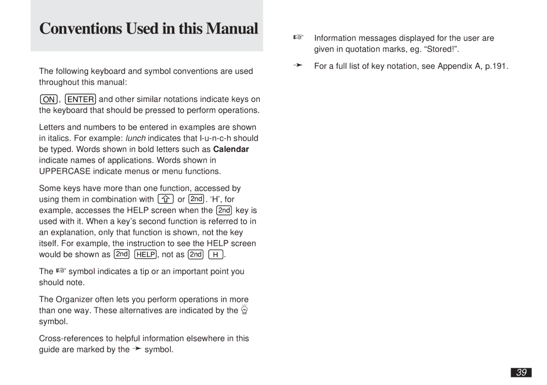 Sharp OZ-5500 operation manual Conventions Used in this Manual 