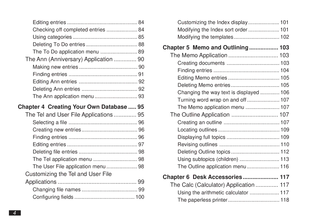 Sharp OZ-5500 operation manual Memo and Outlining 103 