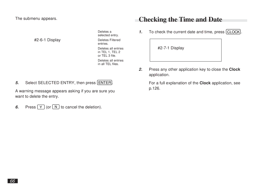 Sharp OZ-5500 operation manual Checking the Time and Date, Submenu appears #2-6-1 Display 